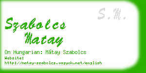 szabolcs matay business card